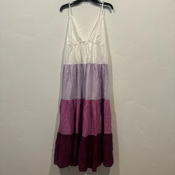Anthropologie The Raya Colorblock Maxi Dress: Purple and White - Picture 3 of 16